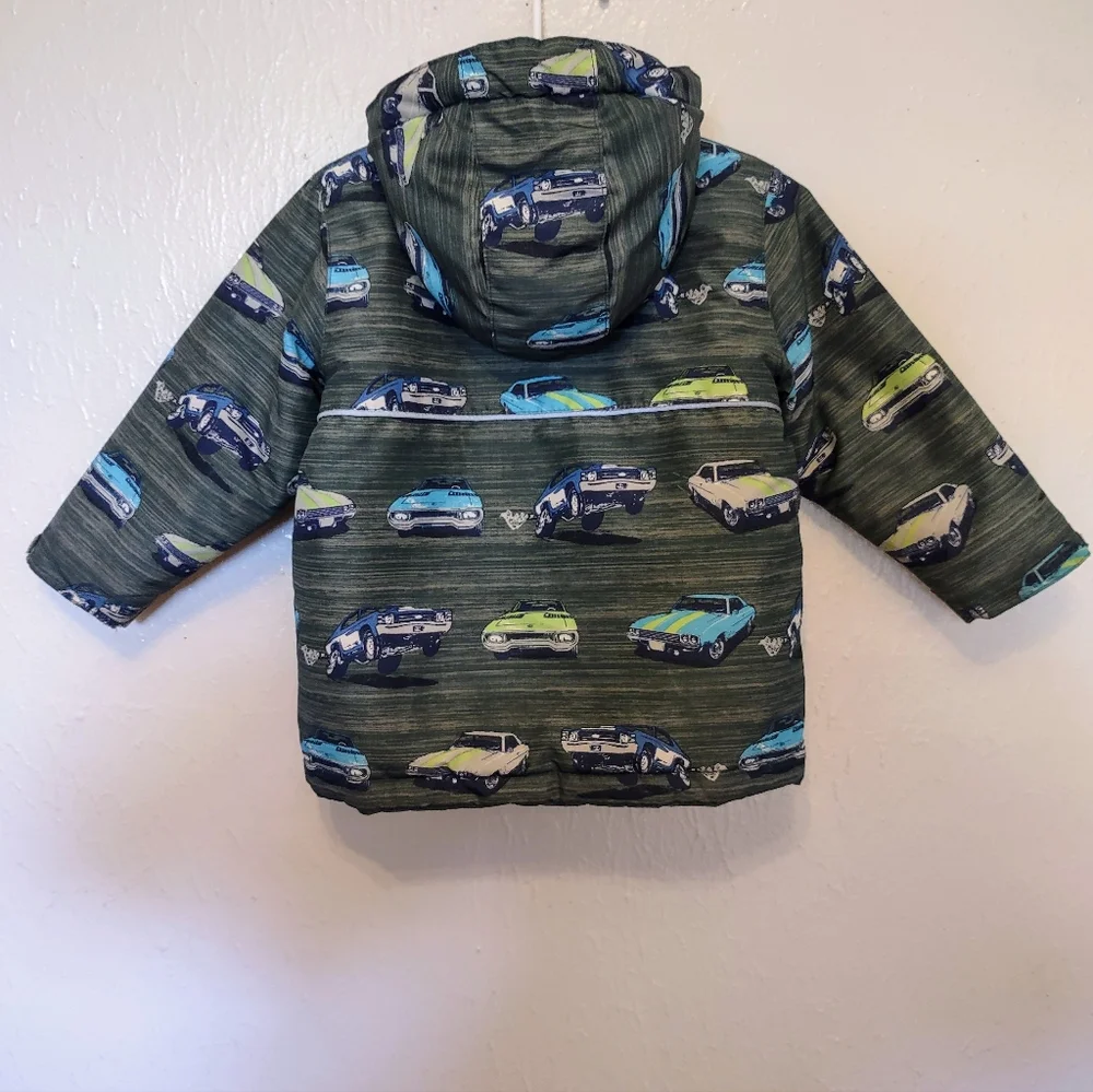Toddler‎ Classic Cars Puffy Warm Coat Size 2T